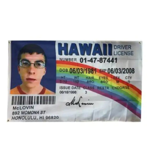 McLovin Fake ID Driver License Flag